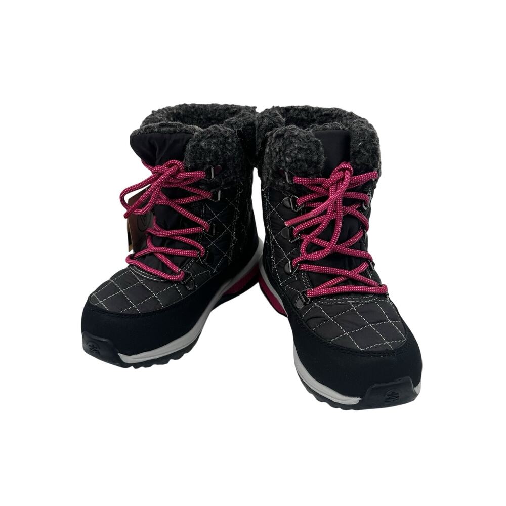 Kamik Grey and Pink Libra Snow Boots Quilted Girls Size 12 NWT